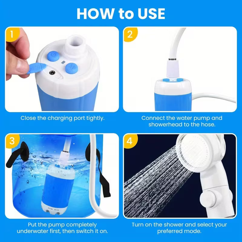 🌊 Ducha Portátil AquaGo™ Recargable