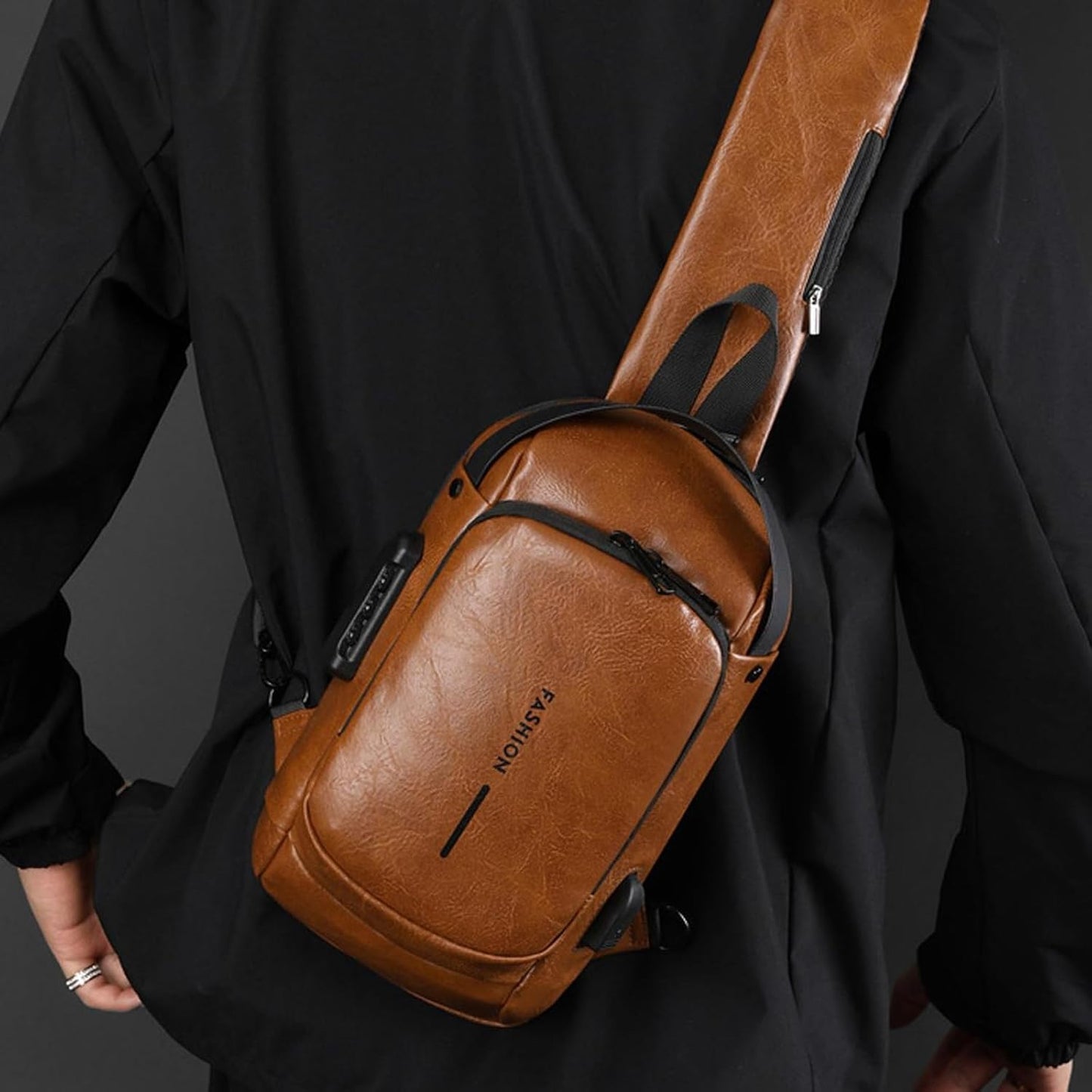 URBANLOCK™ – Bolso Cruzado Antirrobo con Puerto USB y Cerradura de Combinación