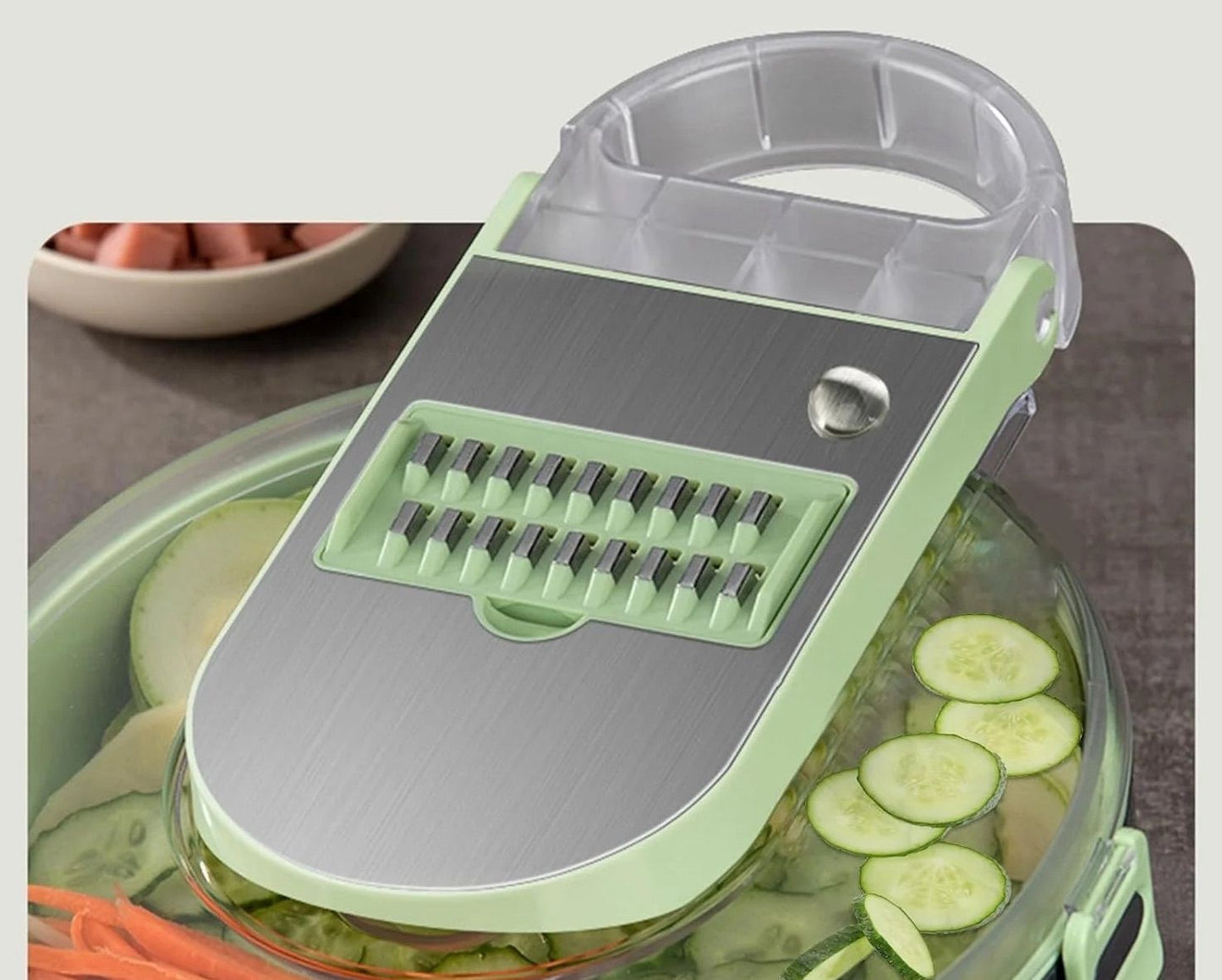 Cortador de Vegetales 9 en 1 ChefMaster | Cuchillas de Acero Resistente y Antióxido