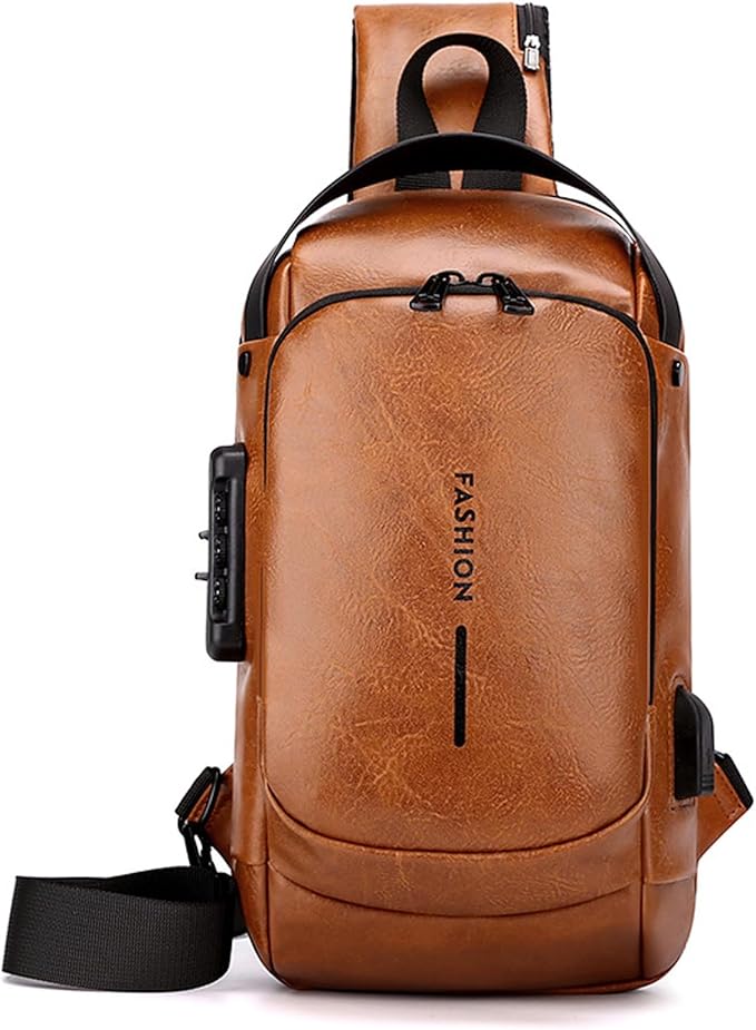 URBANLOCK™ – Bolso Cruzado Antirrobo con Puerto USB y Cerradura de Combinación
