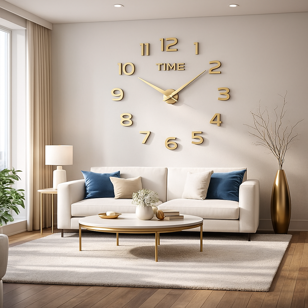 🕒 Horaria | Reloj de Pared Decorativo 3D de Gran Tamaño – Elegancia Moderna y Precisión Silenciosa