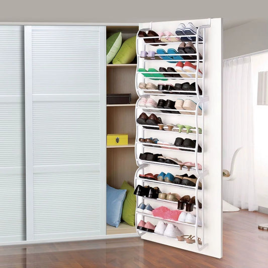 Espacio+® Zapatera Colgante para Puerta  – 36 Pares, 12 Niveles, Fácil de Instalar